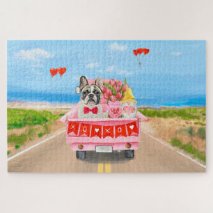 French Bulldog Valentine's Day Truck Jigsaw Puzzle