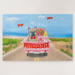 French Bulldog Valentine's Day Truck Jigsaw Puzzle