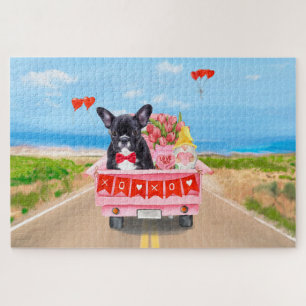 French Bulldog Valentine's Day Truck Jigsaw Puzzle