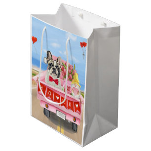 French Bulldog Valentine's Day Truck Medium Gift Bag