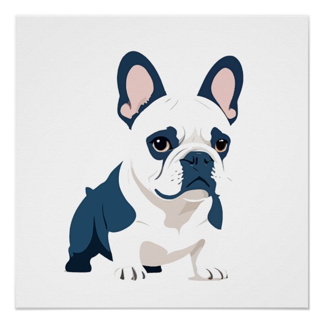 French Bulldog Vector Art Animal Modern Urban City Poster (Front)