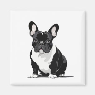 French Bulldog Vector Graphic Art Portrait Animal  Magnet
