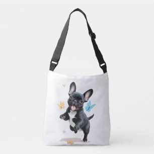 French Bulldog Vector Painting Adorable Fun Animal Crossbody Bag