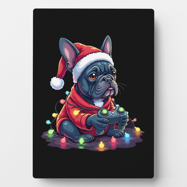 French Bulldog Video Game Controller Light Snow Sa Plaque (Front)