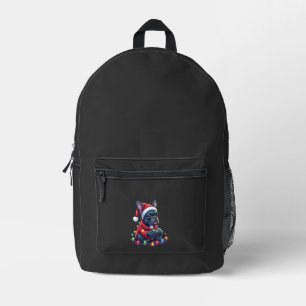 French Bulldog Video Game Controller Light Snow Sa Printed Backpack