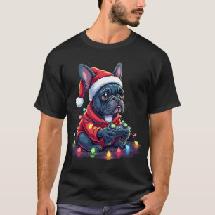 French Bulldog Video Game Controller Light Snow Sa T-Shirt