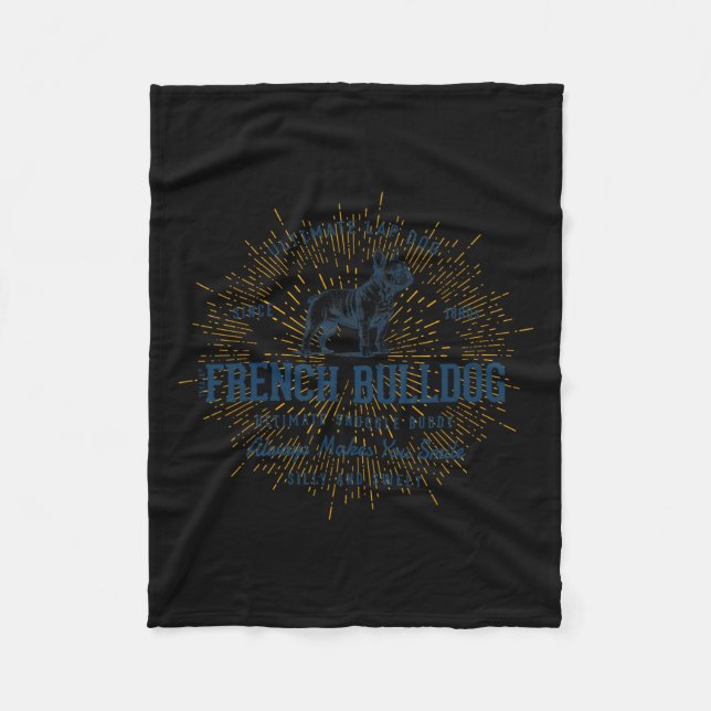 French Bulldog Vintage  Fleece Blanket (Front)