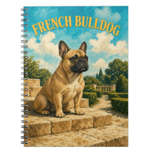 French Bulldog, Vintage Watercolor Dog Art Notebook