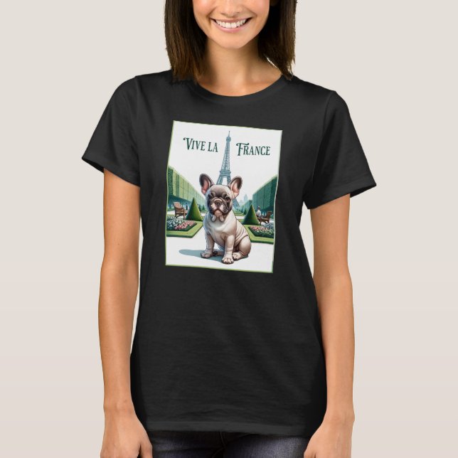 French Bulldog Vive la France T-Shirt (Front)