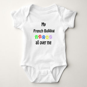 French Bulldog Walks Design Baby Bodysuit