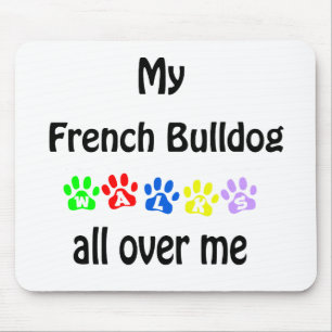 French Bulldog Walks Design Mouse Pad