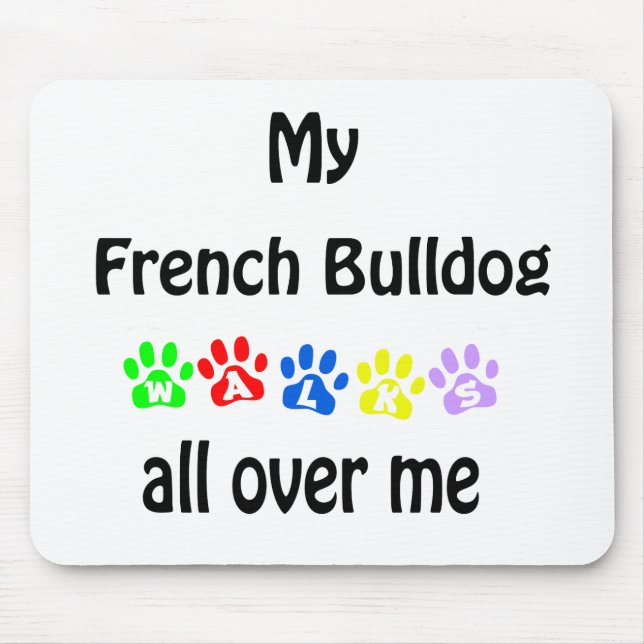 French Bulldog Walks Design Mouse Pad (Front)
