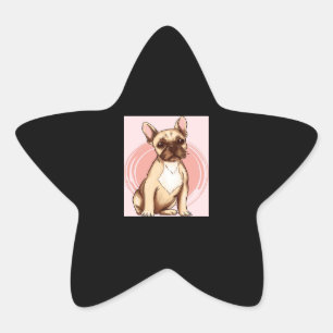 French Bulldog Watercolor Dog Lover Gifts Star Sticker
