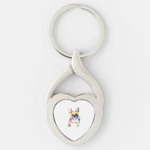 French Bulldog Watercolor Hand Draw For Dog Lover Key Ring