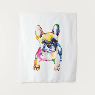 French Bulldog Watercolor Hand Draw For Dog Lover Tapestry