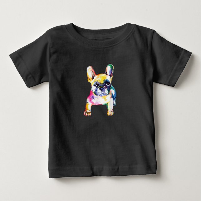 French Bulldog Watercolor Hand Drawing Gift Baby T-Shirt (Front)