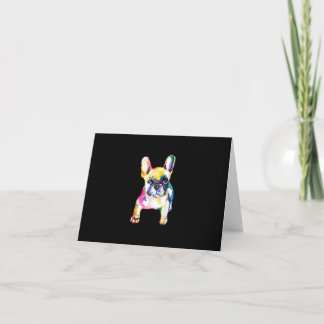 French Bulldog Watercolor Hand Drawing Gift Card