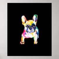 French Bulldog Watercolor Hand Drawing Gift