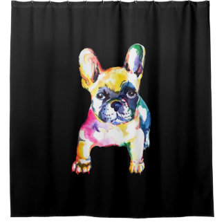 French Bulldog Watercolor Hand Drawing Gift Shower Curtain