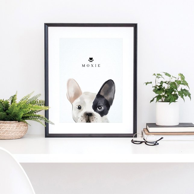 French Bulldog Watercolor Illustration Dog's Name Poster (Creator Uploaded)