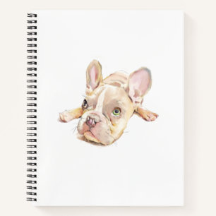 French Bulldog Watercolor Notebook, Cute Dog Lover Notebook