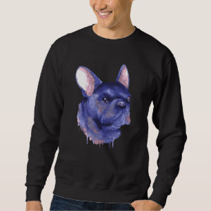 French Bulldog Watercolor Painted Portrait For Fre Sweatshirt