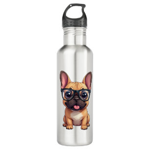 French Bulldog Wearing Glasses 710 Ml Water Bottle