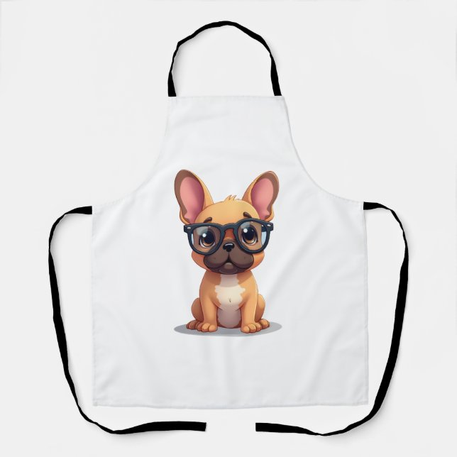 French Bulldog Wearing Glasses  Apron (Front)