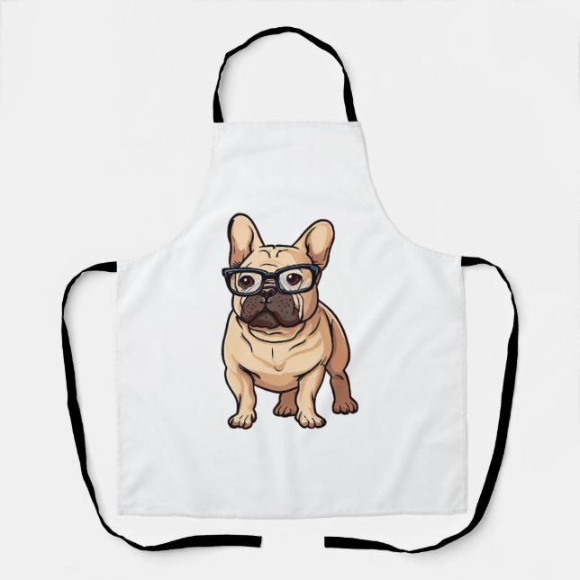 French Bulldog Wearing Glasses Apron (Front)
