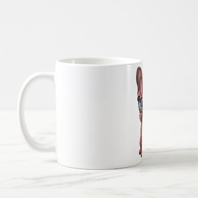 French Bulldog Wearing Glasses Coffee Mug (Left)