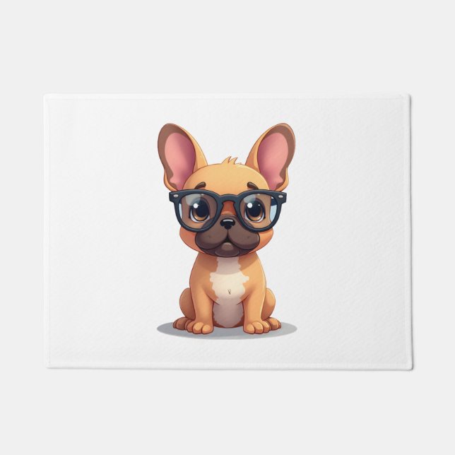 French Bulldog Wearing Glasses Copy Doormat (Front)