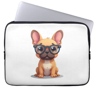 French Bulldog Wearing Glasses Copy Laptop Sleeve