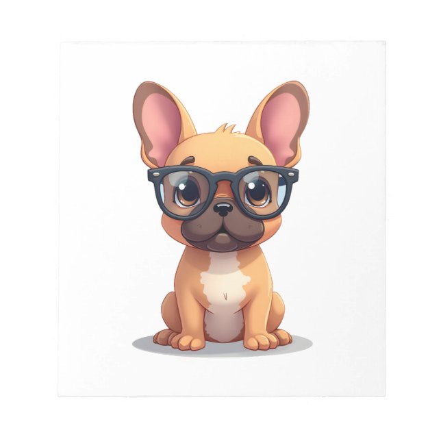 French Bulldog Wearing Glasses Copy Notepad (Front)