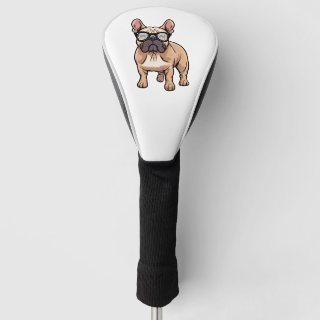 French Bulldog Wearing Glasses  Golf Head Cover (Front)