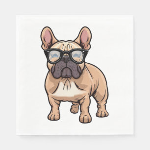 French Bulldog Wearing Glasses  Napkin