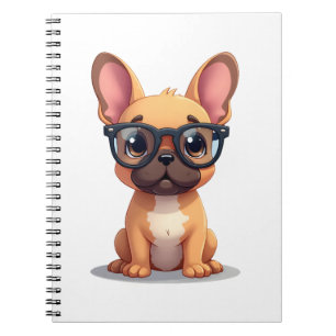 French Bulldog Wearing Glasses  Notebook