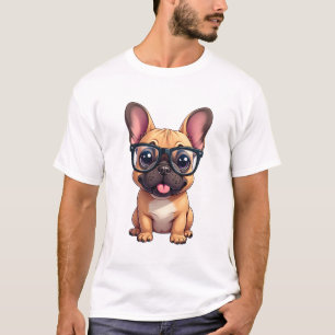 French Bulldog Wearing Glasses T-Shirt