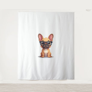 French Bulldog Wearing Glasses Tapestry