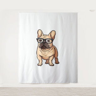 French Bulldog Wearing Glasses Tapestry