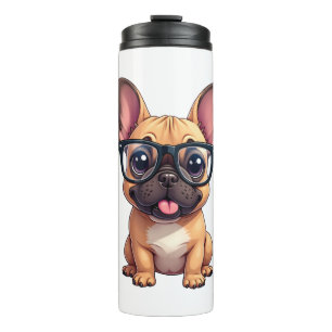 French Bulldog Wearing Glasses Thermal Tumbler