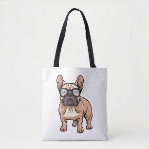 French Bulldog Wearing Glasses Tote Bag