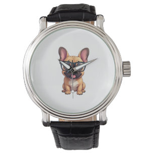 French Bulldog Wearing Glasses Watch