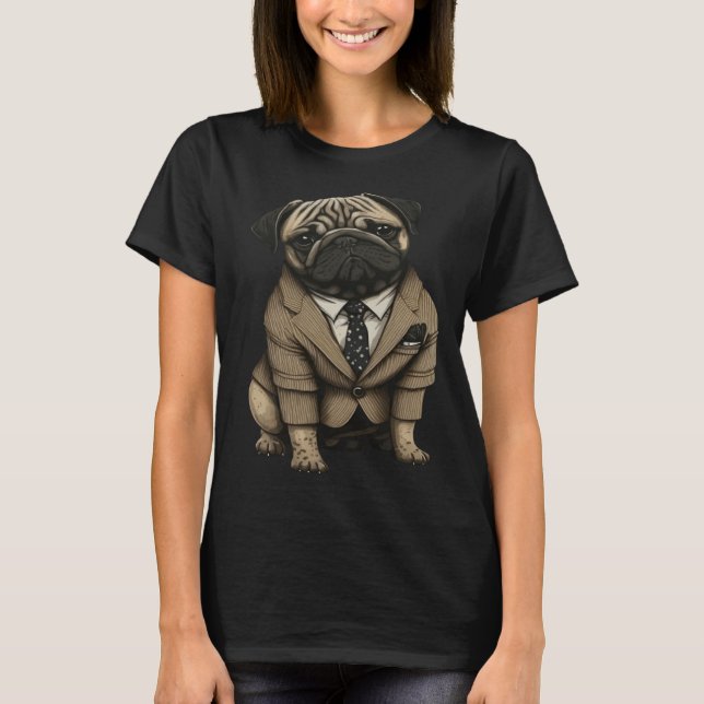 French Bulldog Wearing Suit Frenchie Frenchy Boule T-Shirt (Front)