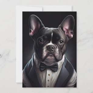 French Bulldog Wearing Tuxedo Thank You Card