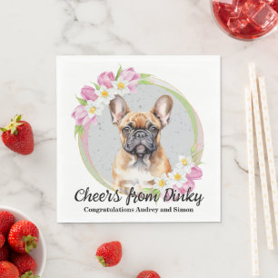 French Bulldog Wedding Napkins With Dogs Photo