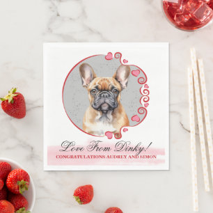 French Bulldog Wedding Napkins With Dogs Photo