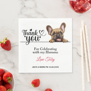 French Bulldog Wedding Thank You Napkin