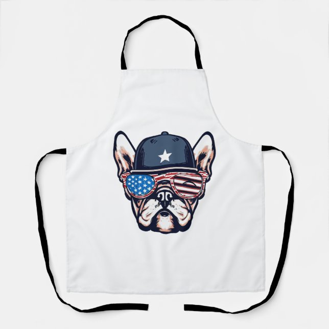 French Bulldog Weekend Party 4th of July Apron (Front)