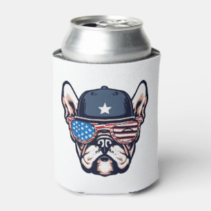 French Bulldog Weekend Party 4th of July Can Cooler