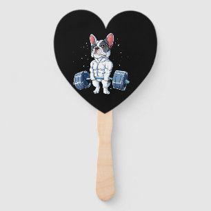 French Bulldog Weightlifting Funny Deadlift Gym Hand Fan